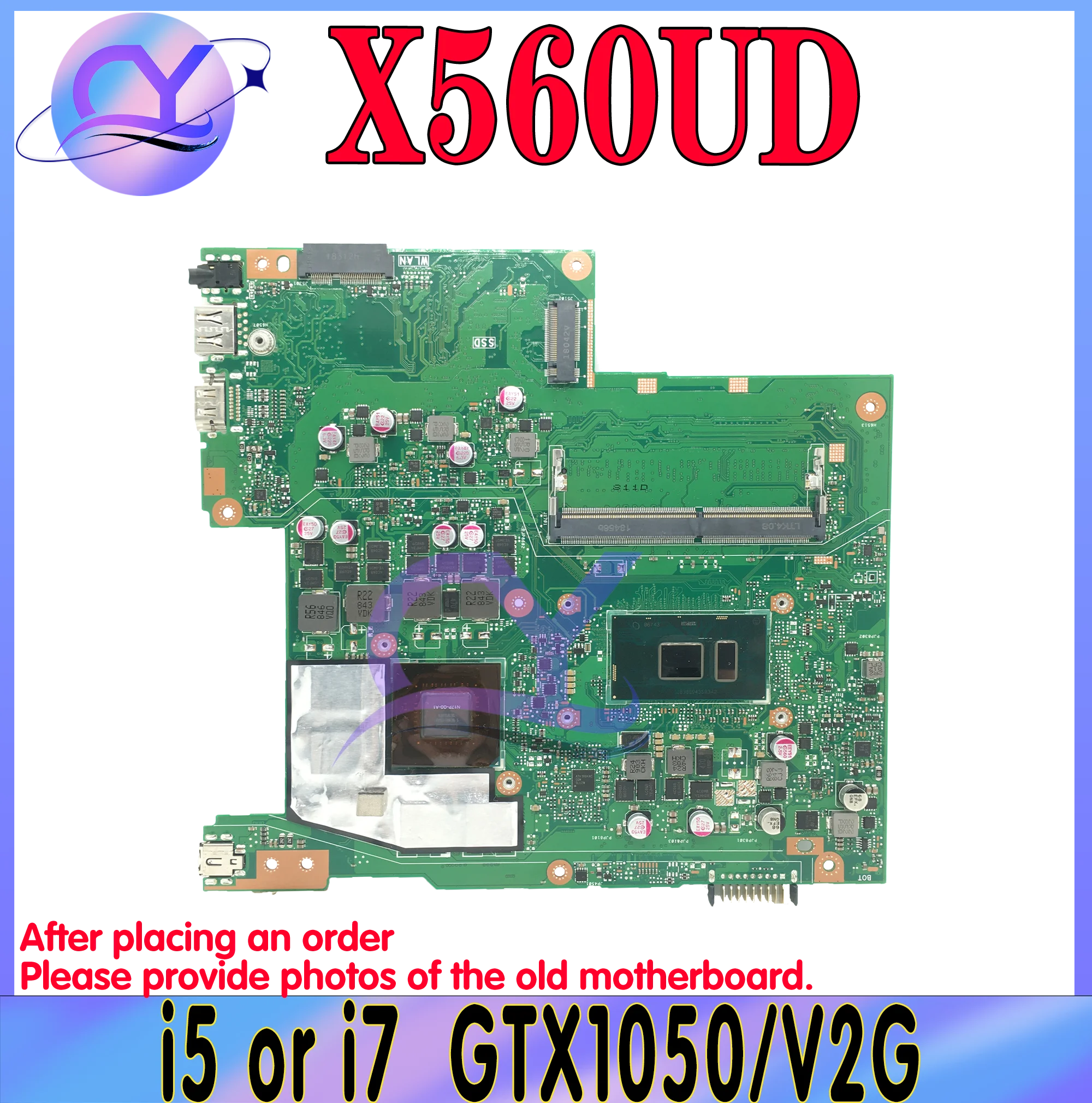 

KEFU Mainboard X560UD X560U F560UD A560UD K560UD Laptop Motherboard I3 I5 I7 7th Gen GTX1050/V2G Notebook Maintherboard