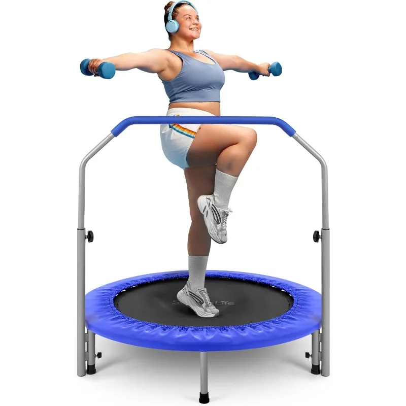 

Life 36/40" Foldable Mini Trampoline - Compact Fitness Trampoline for Kids Adults, Exercise Rebounder with Foam Handle, In