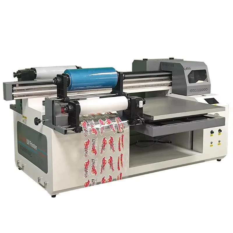 Customized Automatic All-in-One UV Flatbed Label Egg Card Printer Flex Inkjet XP600 Print Head 2400DPI Multifunction Bill Printe