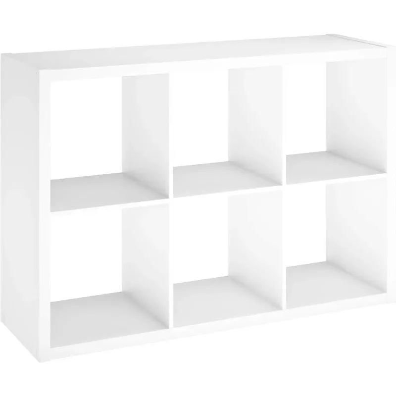 

ClosetMaid 6 Cube Storage Shelf Organizer Bookshelf with Open Back, Vertical or Horizontal, Easy Assembly, Wood, White Finish