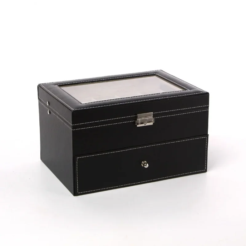 20Bit Pinhole Pattern Spot Factory Direct Sales Watch Box Jewelry Box Double Layer Watch Box