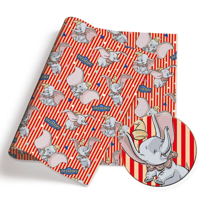 ديزني دامبو الكرتون الساخن DIY بها بنفسك اليدوية الخياطة خليط اللحف فستان طفل ورقة المنزل 140 سنتيمتر قماش مطبوع الخياطة الاطفال النسيج