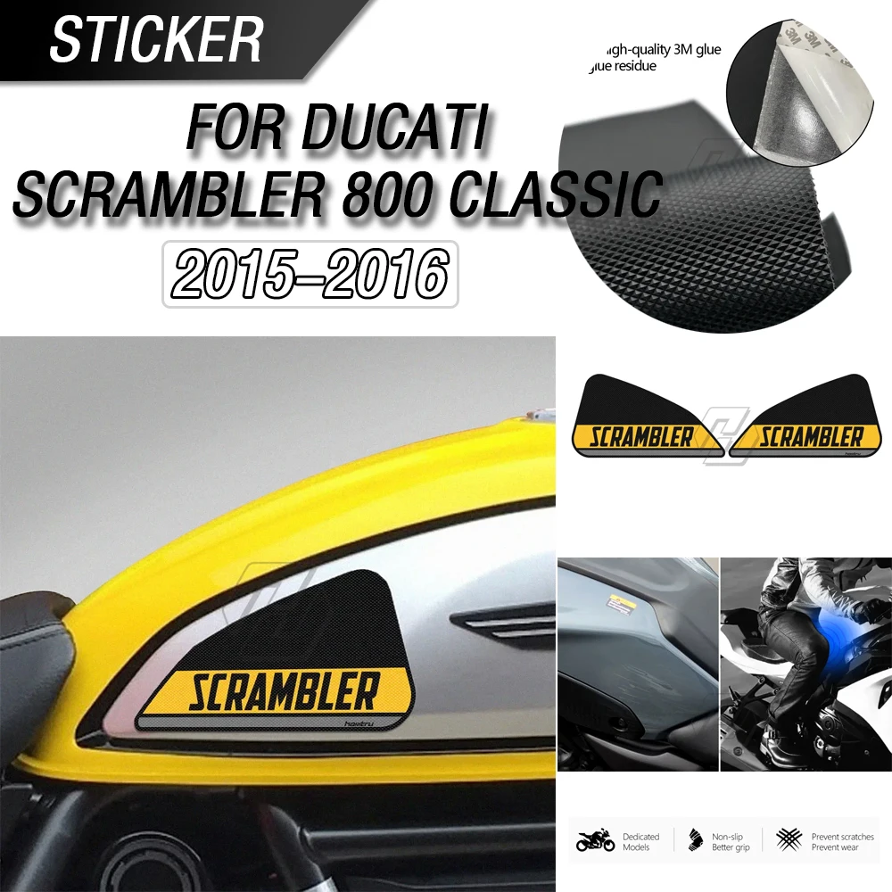 

Suitable for 2015-2016 Ducati SCRAMBLER 800 classic motorcycle side fuel tank anti slip pad, knee pad anti slip pad decoration