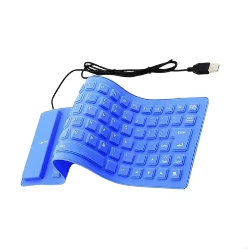 E1PF 85KEYS USB Wireds لوحات المفاتيح السيليكون ترفع لوحات مفاتيح Silents المرنة للكتاب المحمول والكمبيوتر الشخصي