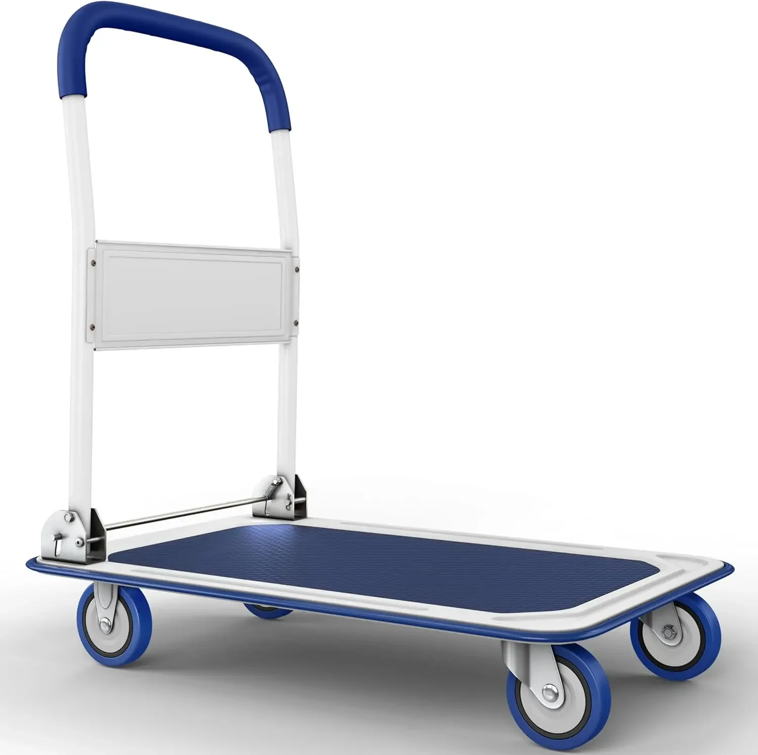 Carro de empuje plegable mejorado Dolly |   660 libras. Camión de mano con plataforma móvil de capacidad |   Plegable para ahorrar espacio de servicio pesado