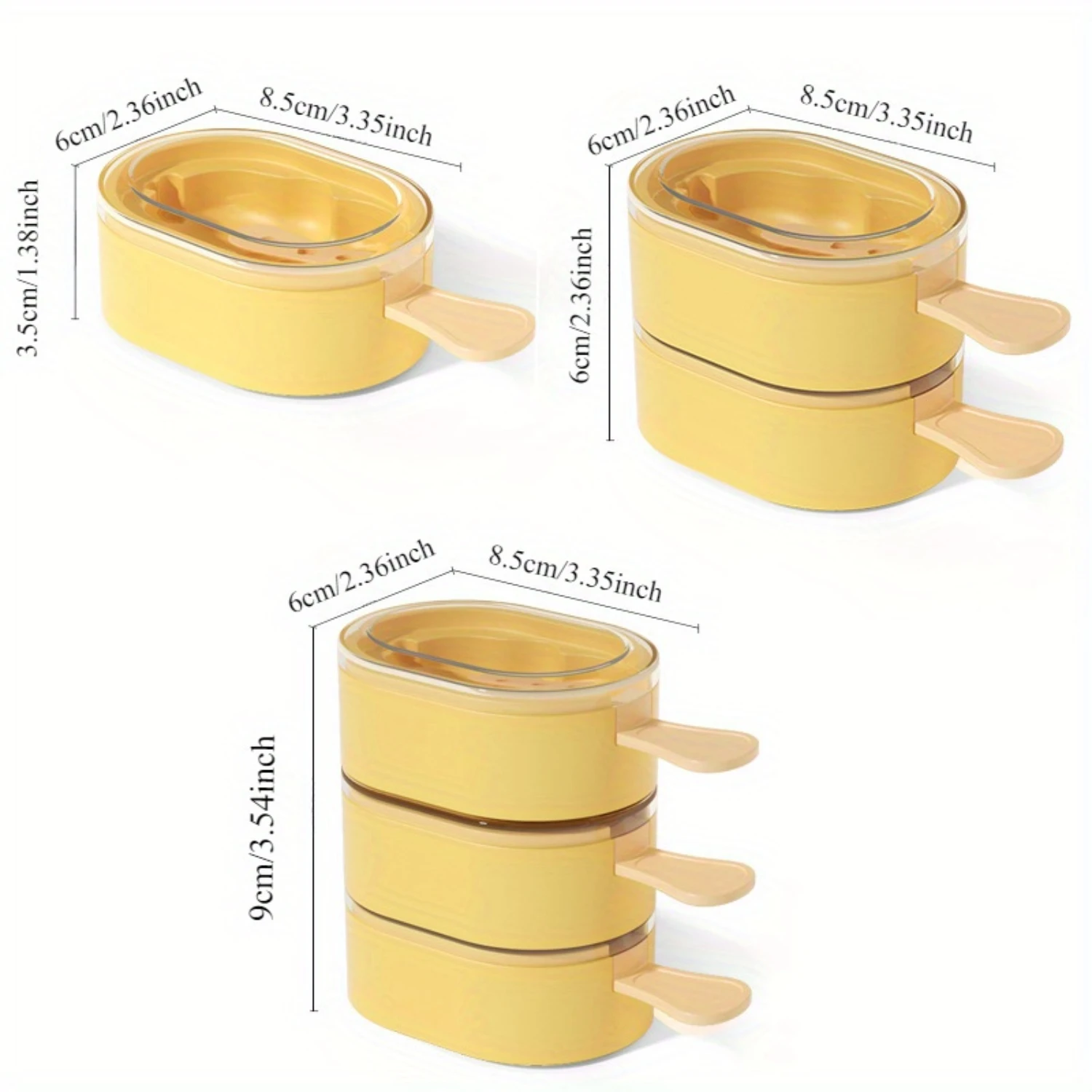 مجموعة قوالب ثلج بلاستيكية خالية من مادة BPA مكونة من 3 قطع، صانعات المصاصة على شكل بطة لطيفة للآيس كريم ومكعبات الثلج، مناسبة للأطفال