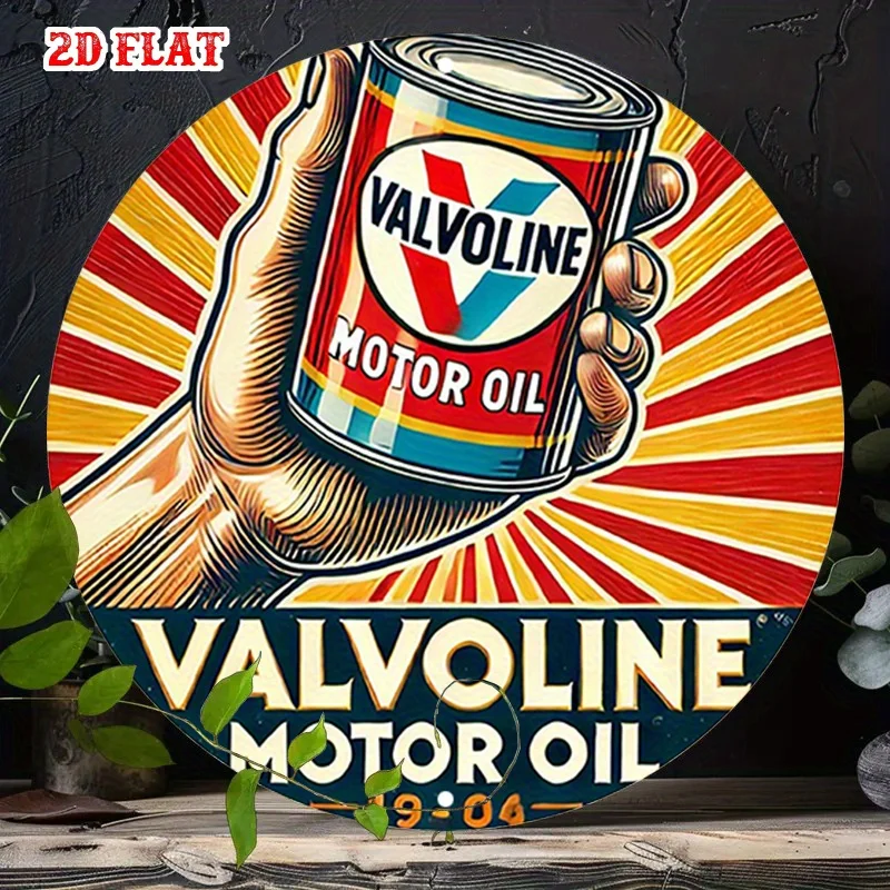 Letrero de hojalata de Metal para lata de aceite de Motor Valvoline, plano 2D, decoración de garaje Vintage, póster automotriz Retro, pared de aluminio resistente A, 1 ud.