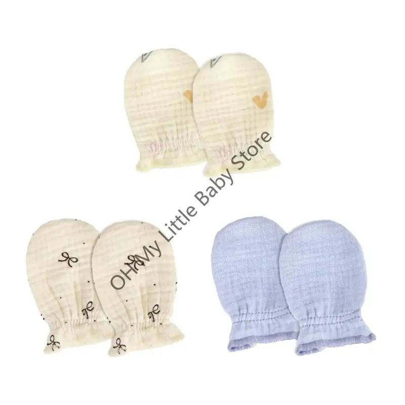 

M76C Нежные детские хлопковые варежки для предотвращения царапин, дышащий дизайн, защита рук для чувствительной кожи от 0 до 24