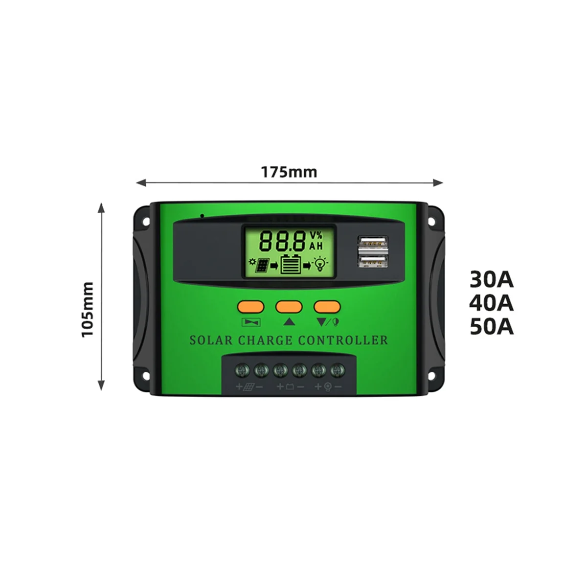 30A PWM Solar Charge Controller 12V 24V Auto Adapting Lead Acid Lithium Battery Charging for Solar Panel Regulador