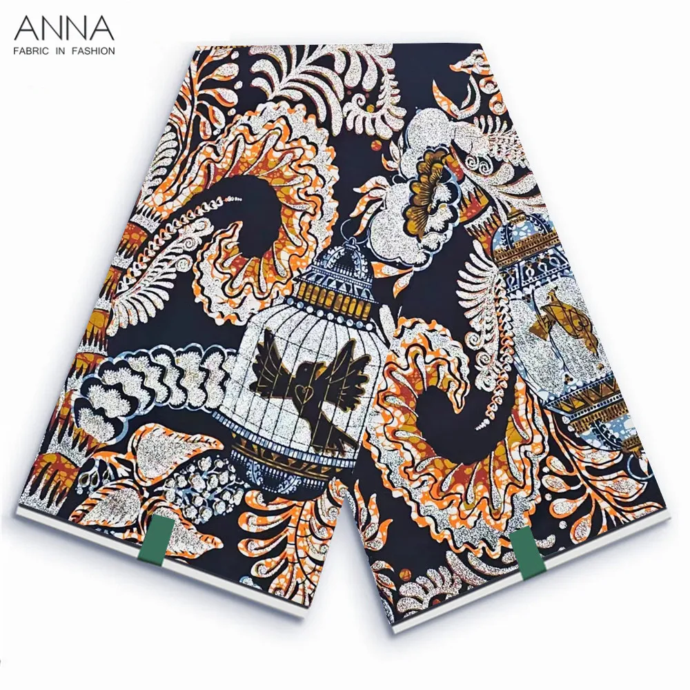 Grand Super 100% Cotton African Wax Fabric High Quality Ankara Wax Print Fabric 6yards Women Fabric For Sewing VLS2360