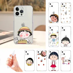 Cartoon Chibi Maruko Chan Phone Case For Iphone 16 15 11 13 14 Pro Max 7 8 Plus X Xr Xs Max 12mini Transparent Cover