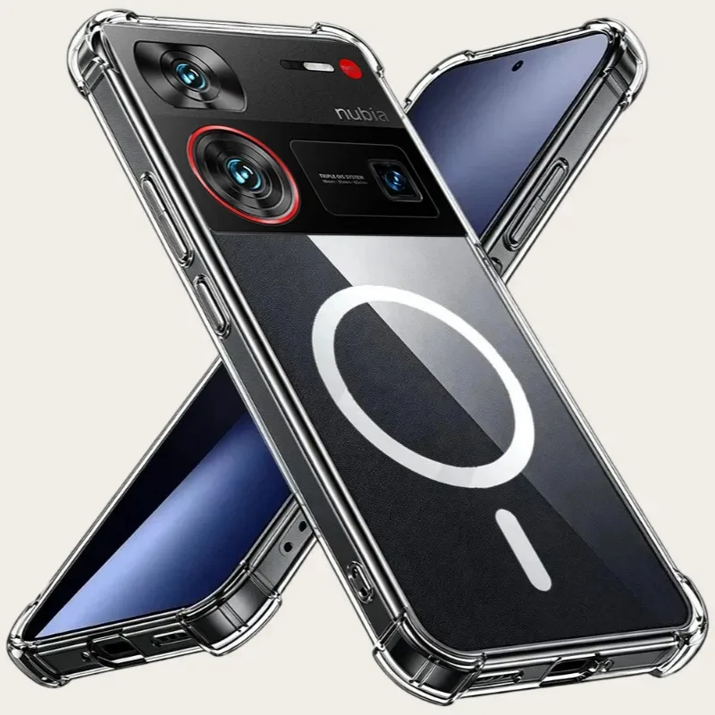 Skinlee phone protective case Nubia Z60S Ultra magnetic design transparent airbag Nubia Z60S Ultra model back cover