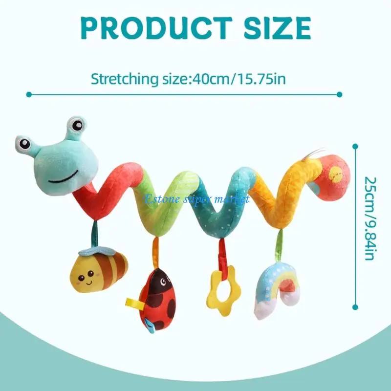 Jouet interactif suspendu en forme d'escargot 090B, hochet en tissu Design enveloppé coloré, aide à l'apprentissage précoce