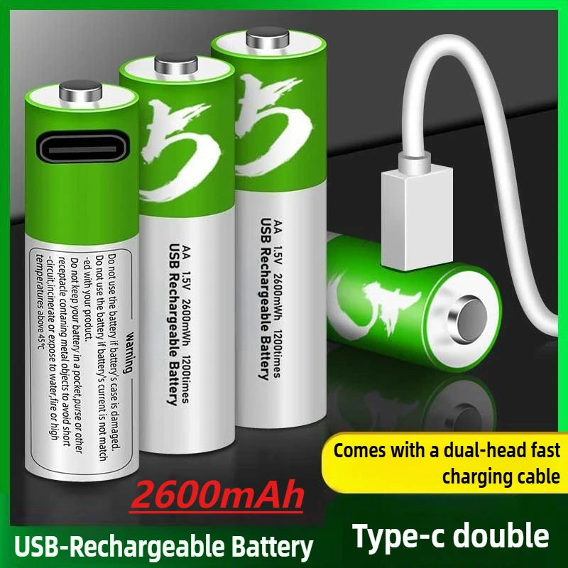 

2PCS/LOT Rechargeable Battery for LED Light Toy NI-MH 1.5V AA Battery Replacement Environment for Protection Batteries