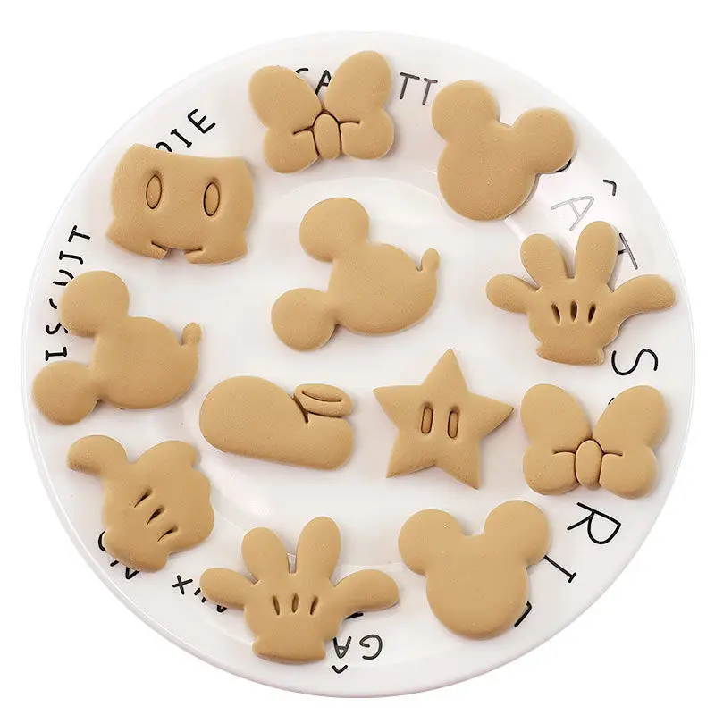 Molde de Mickey Mouse, figura bonita de dibujos animados, arco creativo, fabricación de galletas, galletas 3D, hornear postre, descompresión, prensado, herramienta de cocina