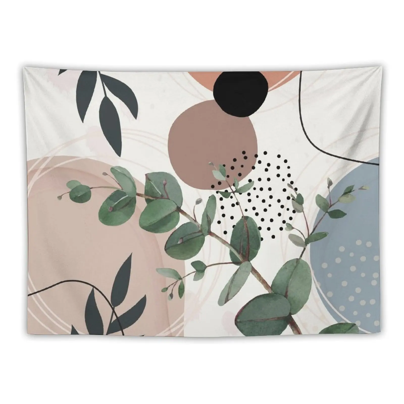 

Eucalyptus Branch Abstract Watercolor Tropical Boho Minimalist Art warm earthy tones pastel colors solid soft gradient Tapestry