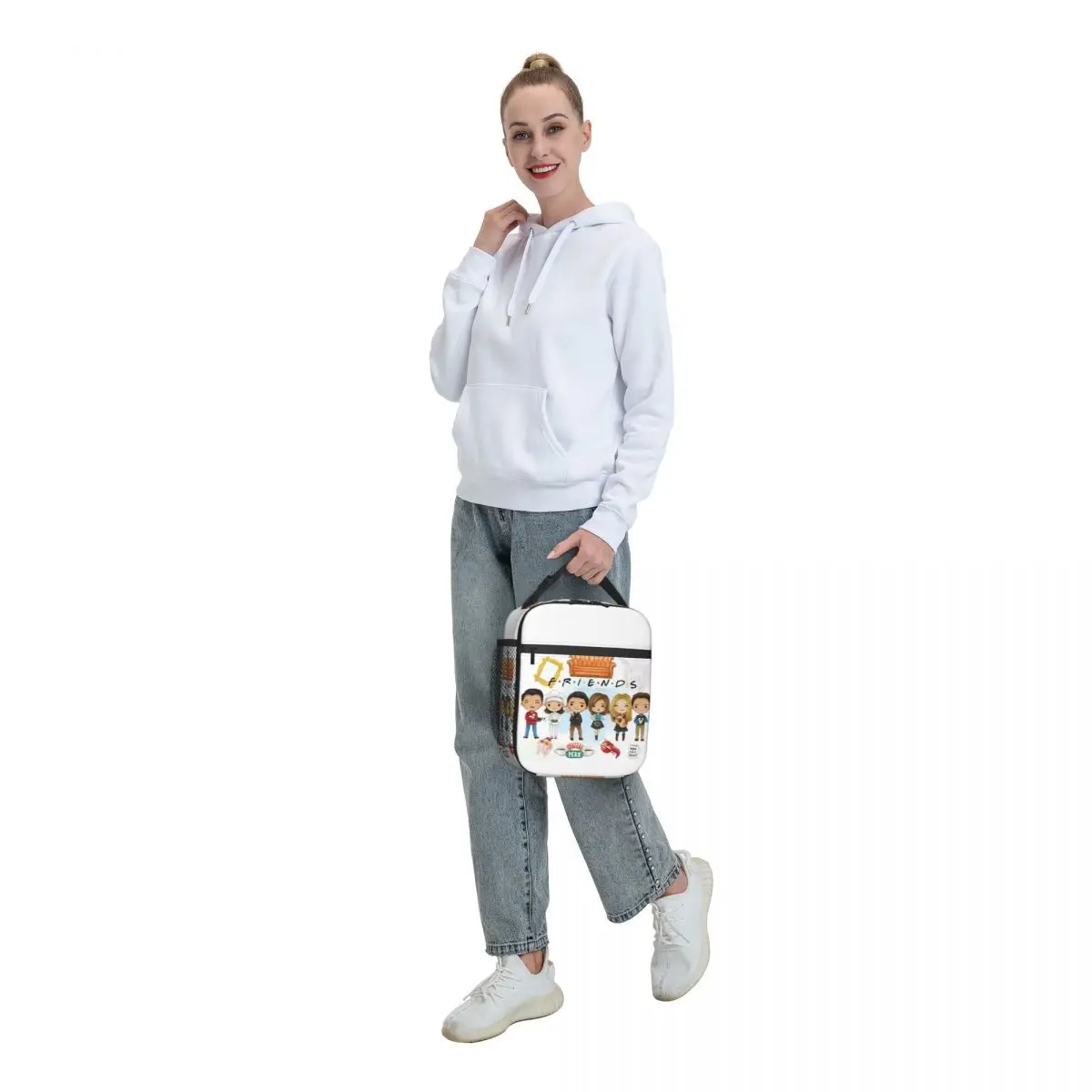 Classic TV Show Friends Lunch Bag Isolado para Camping Travel Cartoon Comic Portable Cooler Thermal Lunch Box Mulheres Kids