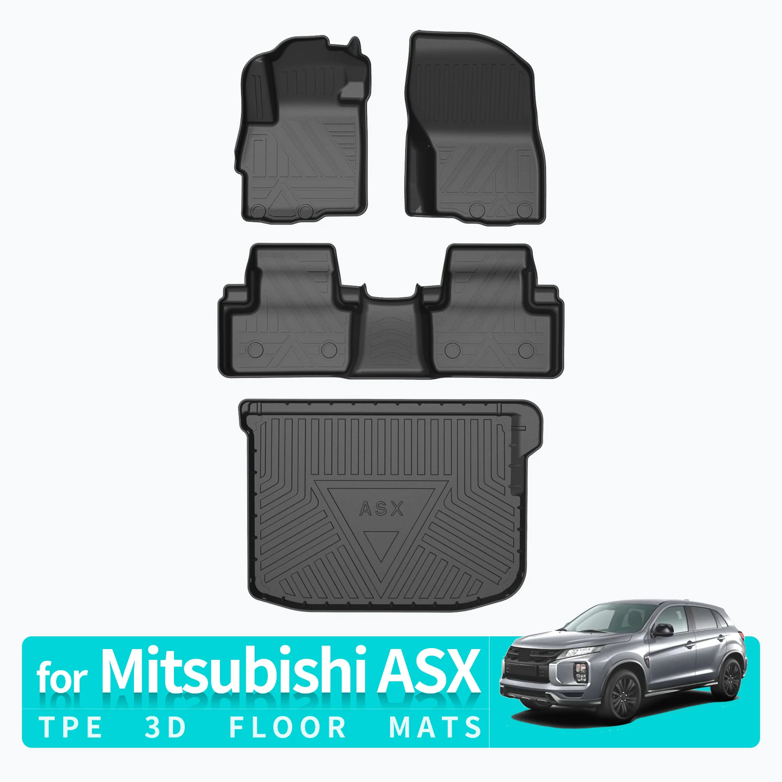 

Trunk Backrest Pad TPE for Mitsubishi ASX 2020-2023 Car Floor Mats