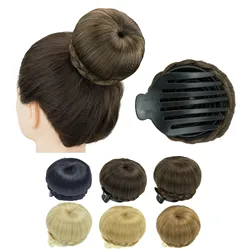 Soowee Synthetic Hair Braided Chignon Dancer Hair Donut Hairpieces Scrunchie Claw Fake Hair Bun Cover Updo for Women