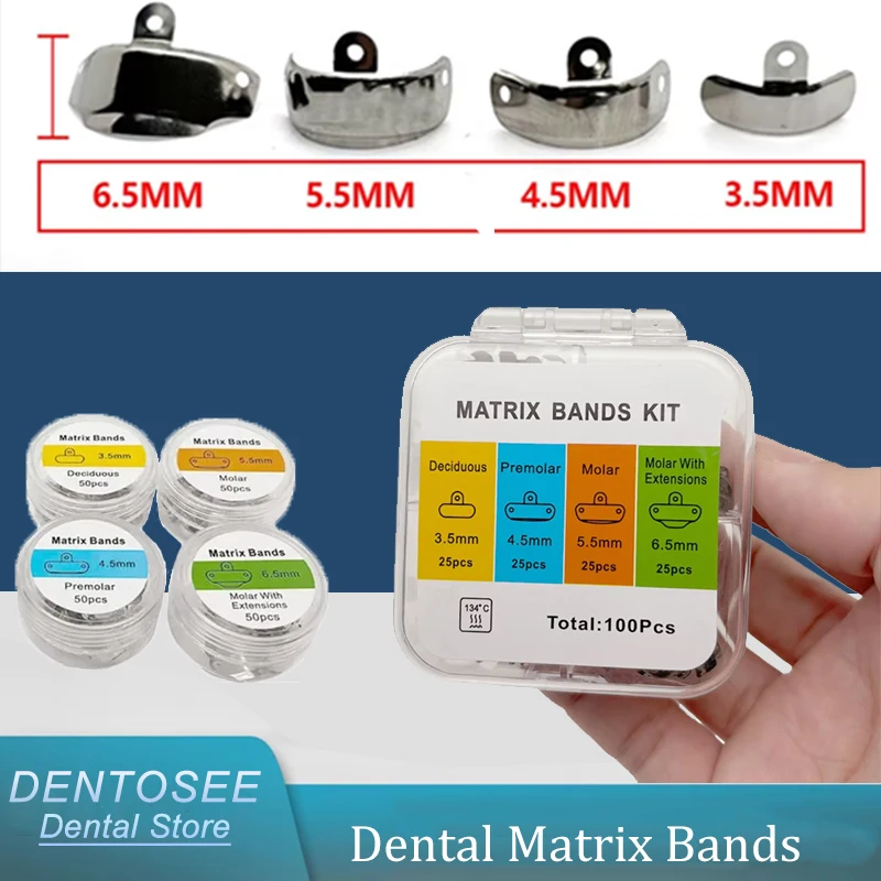 

Профессиональный набор стоматологических контурных металлических матричных лент 3,5-6,5 мм - инструменты для восстановления зубов из нержавеющей стали для стоматологов