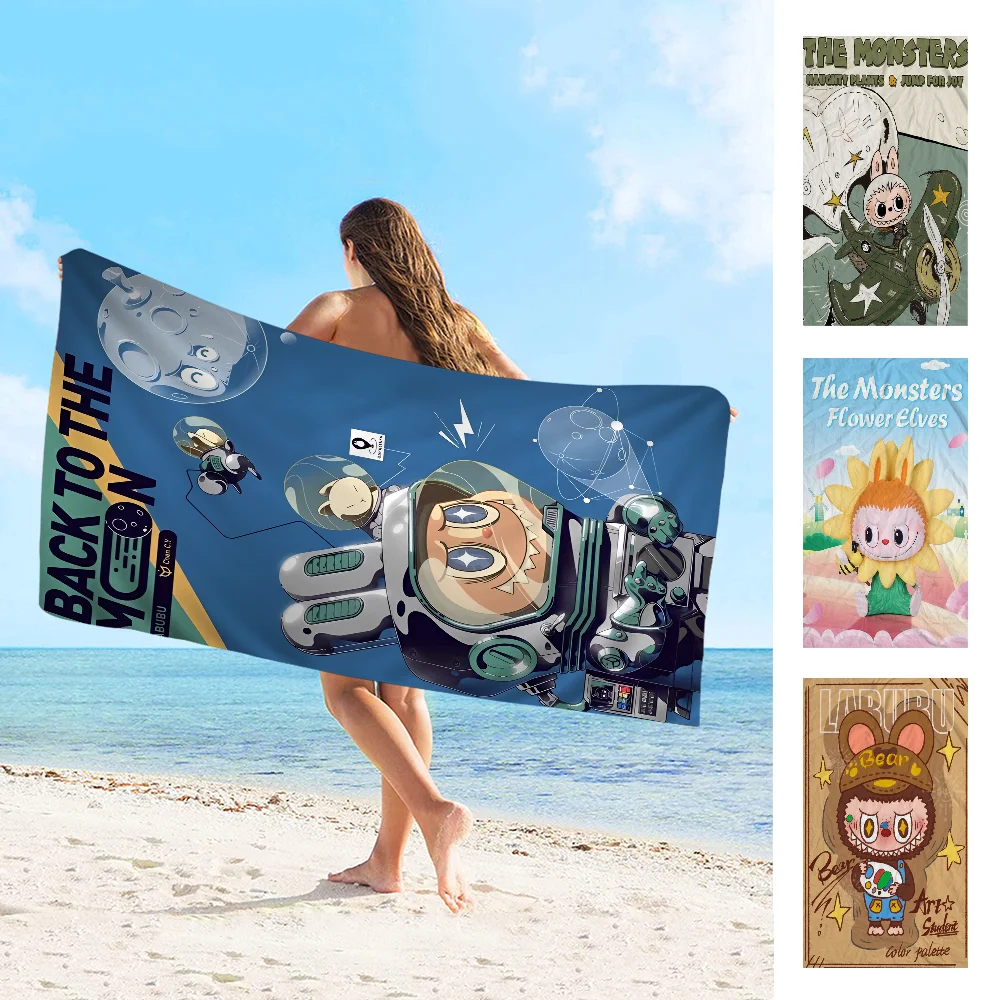 L-LABUBU-UES Microfiber Beach Towel Absorbent Quick Dry Soft Yoga Swimming Resort Mountain Climbing Towel