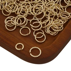 50pcs 14k Gold Filled Twisted Open Jump Rings for Jewelry Making and Connectors Jewelry Creating DIY Accessory Free Shipping