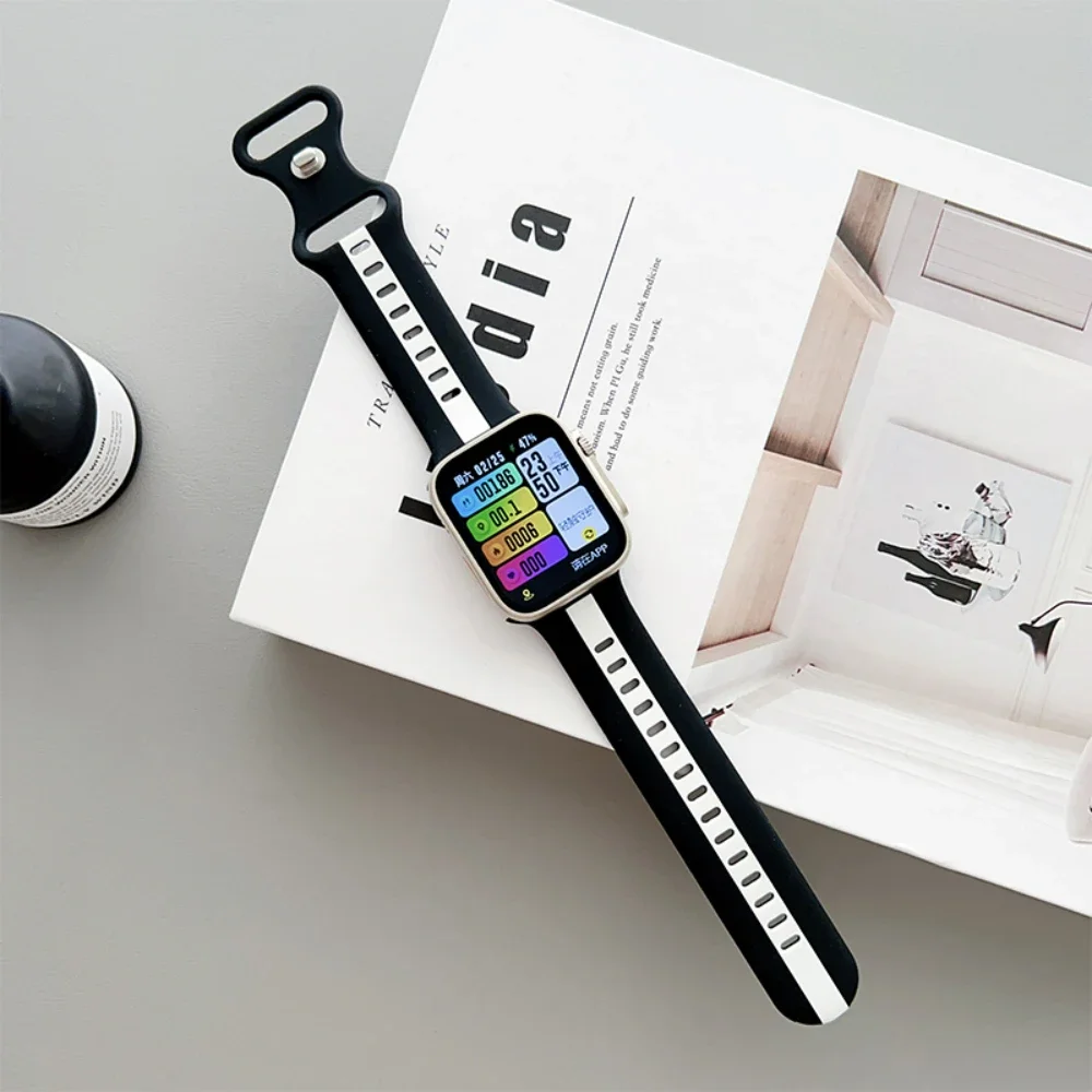 حزام سيليكون لساعة أبل الترا 3 49 ملم 11 10 46 ملم 42 ملم 9 8 7 45 ملم 41 ملم سوار رياضي iWatch Series 6 5 4 SE 44 ملم 40 ملم