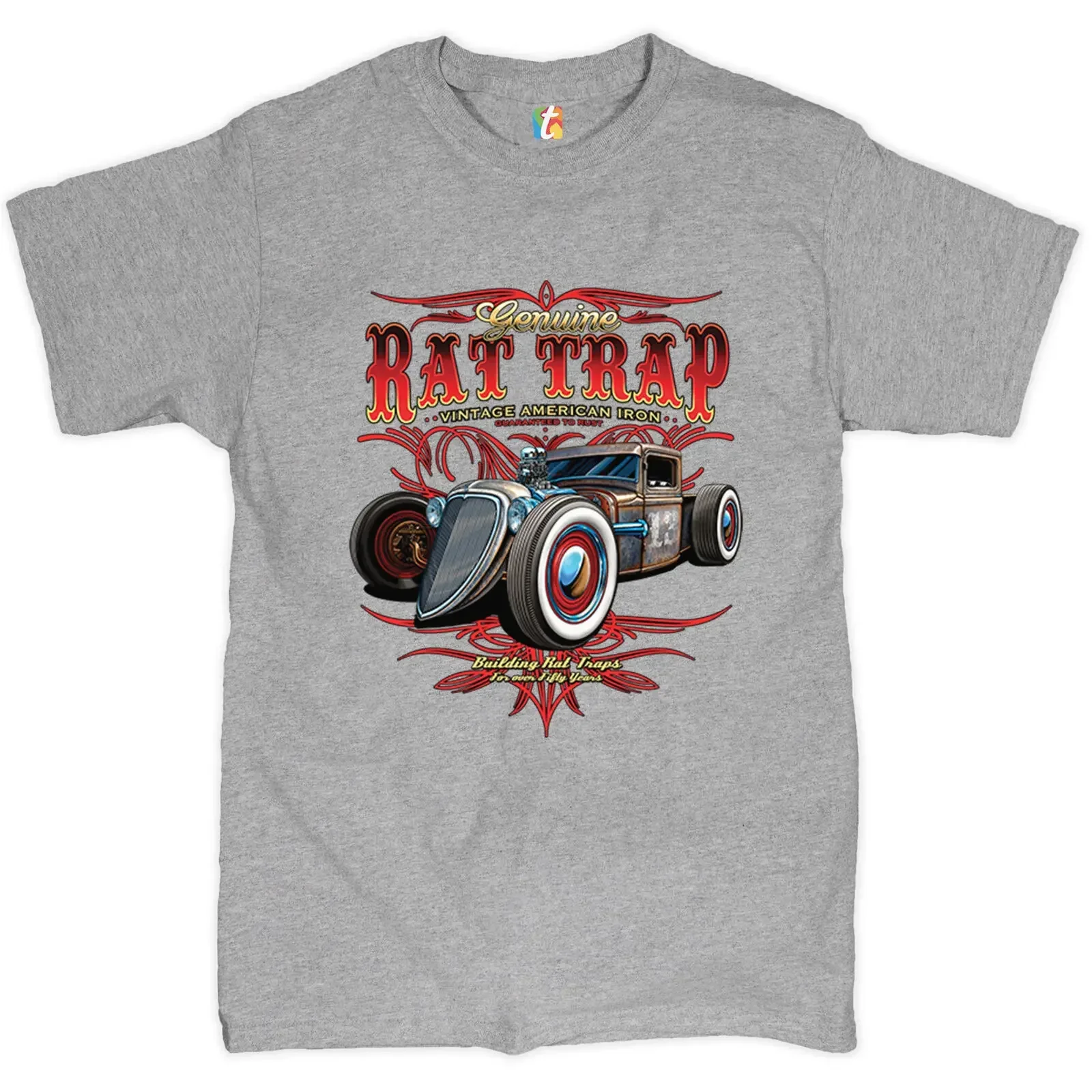 Genuine Rat Trap Route 66 Vintage Hot Rod Old School T-Shirt. Summer Cotton O-Neck Short Sleeve Mens T Shirt New S-3XL