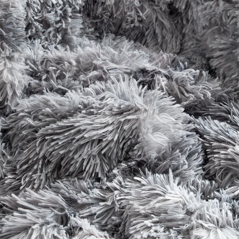 مزدوجة المنك الصوف لامب الصوف بطانية قطن المرجان الصوف الآيس كريم الشعر الطويل بطانية بلون بسيط أريكة بطانية