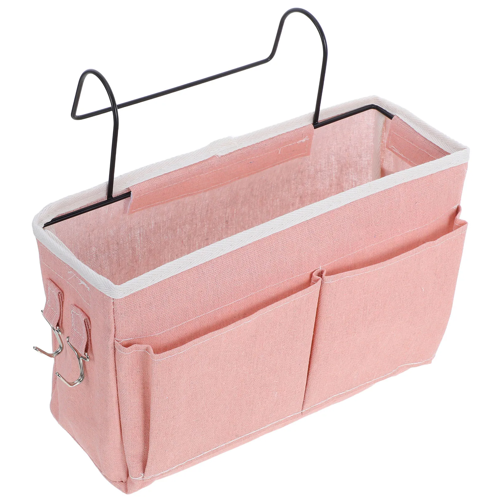 

Bedside Hanging Storage Bag Organizer Pocket Cloth Basket Pink Dormitory Space Saver Multifunctional Linen Material