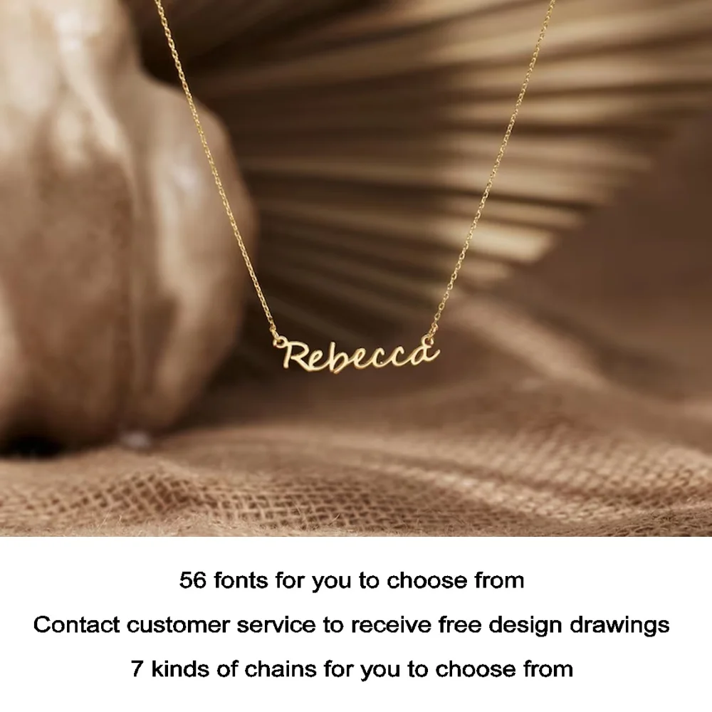 

Fashionable custom name necklace, high quality waterproof gold-plated classic cross chain, personalized women's necklace silver