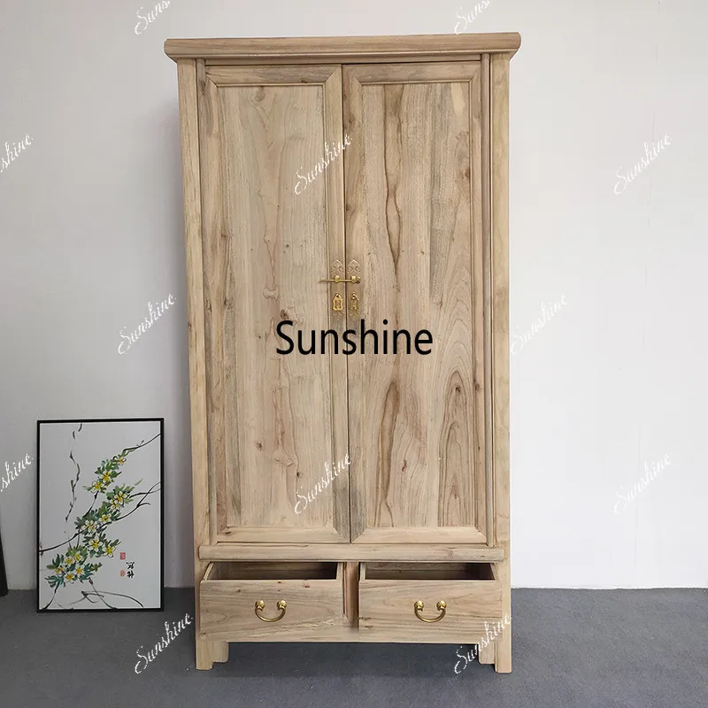Chinese style, all solid wood wardrobe, storage, insect-proof small apartment with large capacity storage