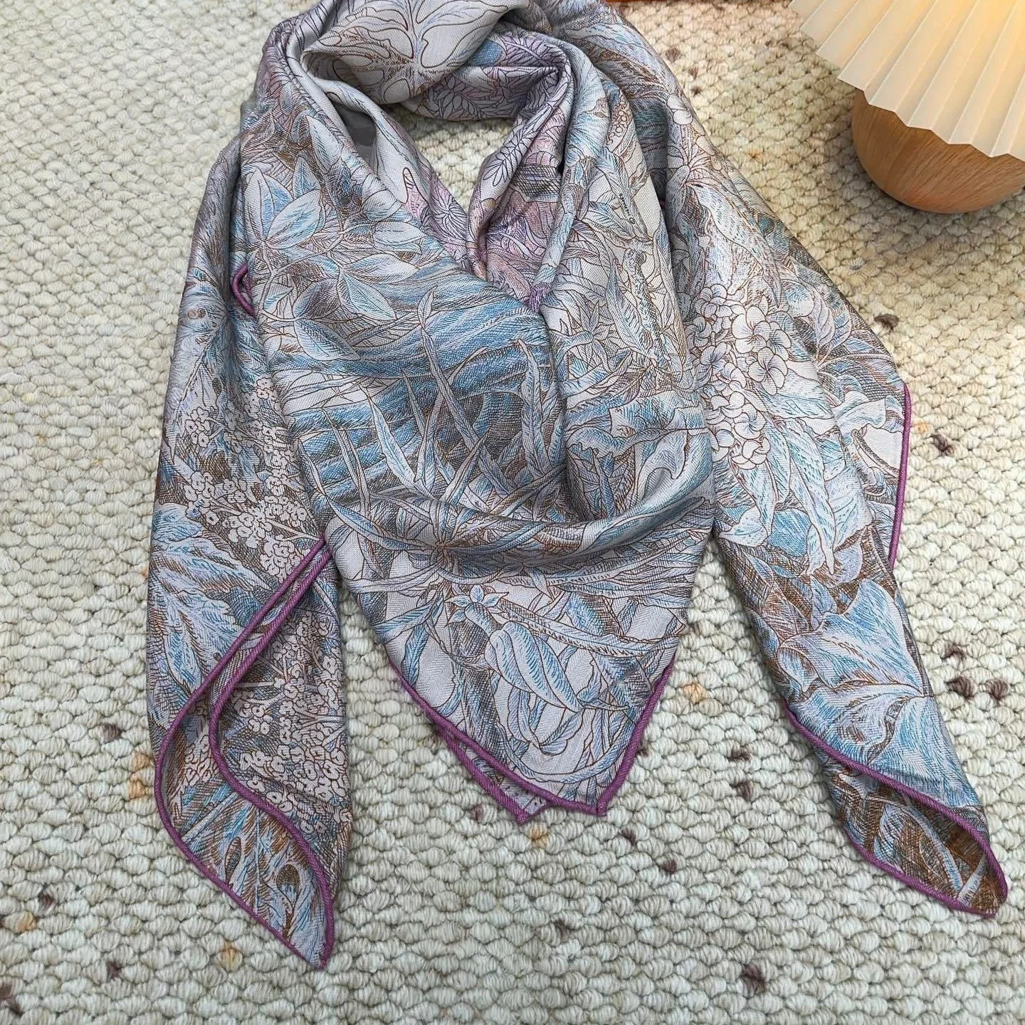 

Роскошный брендовый шелковый шарф H244121S 05, высококачественные шелковые кашемировые шали ручной работы, накидки, шарфы Orto Botanico di Palermo, праздничные подарки