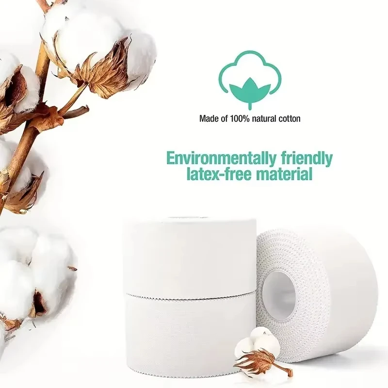 1 قطعة 2.5 سنتيمتر * 9.14 متر شريط المدرب الرياضي شريط الرعاية الرياضية شريط الربط الرياضي سهل التمزق للرياضة الإسعافات الأولية إصابة التفاف