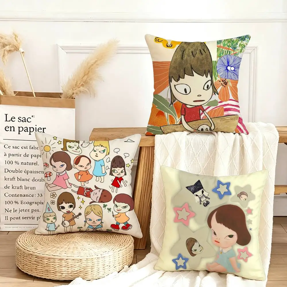 

Cute Y-Yoshitomo Nara Various Sizes Square Pillow Case For Car Home Bedchamber Decor