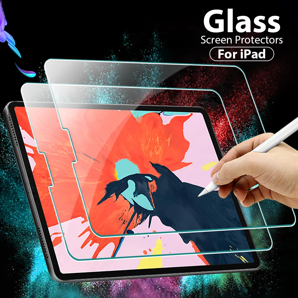 2PCS Tempered Glass Screen Protector For Ipad Pro 11 12.9 13 inch 2024 10th 10 Generation 7th 8th 9th 10.2 Air 6 5 4 Mini 6 Film