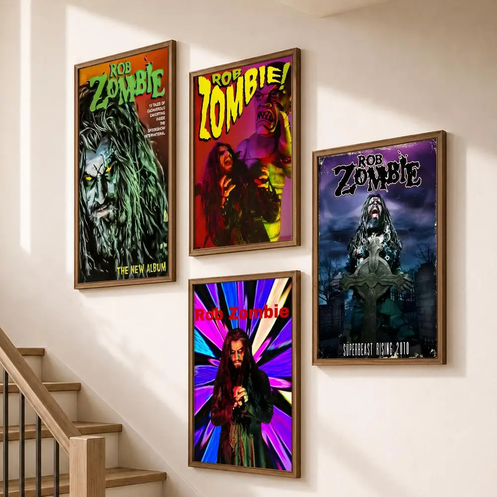 Music Horror Metal Rob Zombie Classic Poster HD Self Adhesive Wall Decor for Bedroom Dorm Room Office Gaming Room Gift