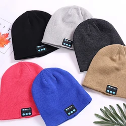 Wireless Bluetooth Headphones Sport Music Hat Smart Headset Beanie Cap Winter Hat with Speaker for Cell Phone Warm Earphone Cap