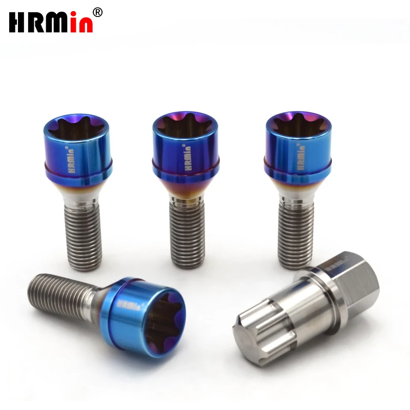 

HRMin High quality M12*1.5*28-45mm Gr.5 titanium Cone seat wheel bolt titanium bolt For BMW Lotus Racing car