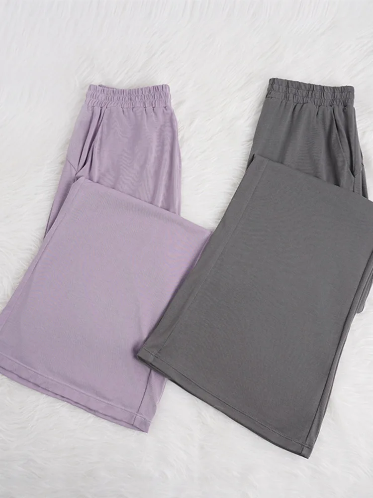 Solid Color High Waist Loose Wide Leg Pants for Women Ballet Dance Performance Practice Trousers Flowing Silhouette Trousers