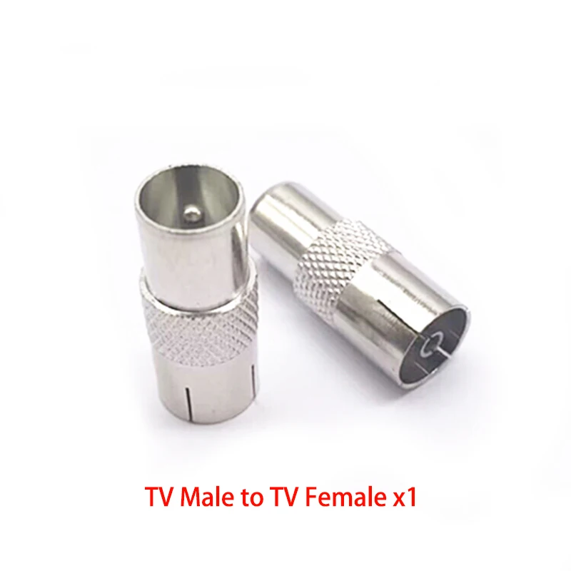 TV-Antennenkabel-Adapter, TV-Stecker auf Buchse, gerader RF-Koaxial-Konverter, vernickelt – Detail 5