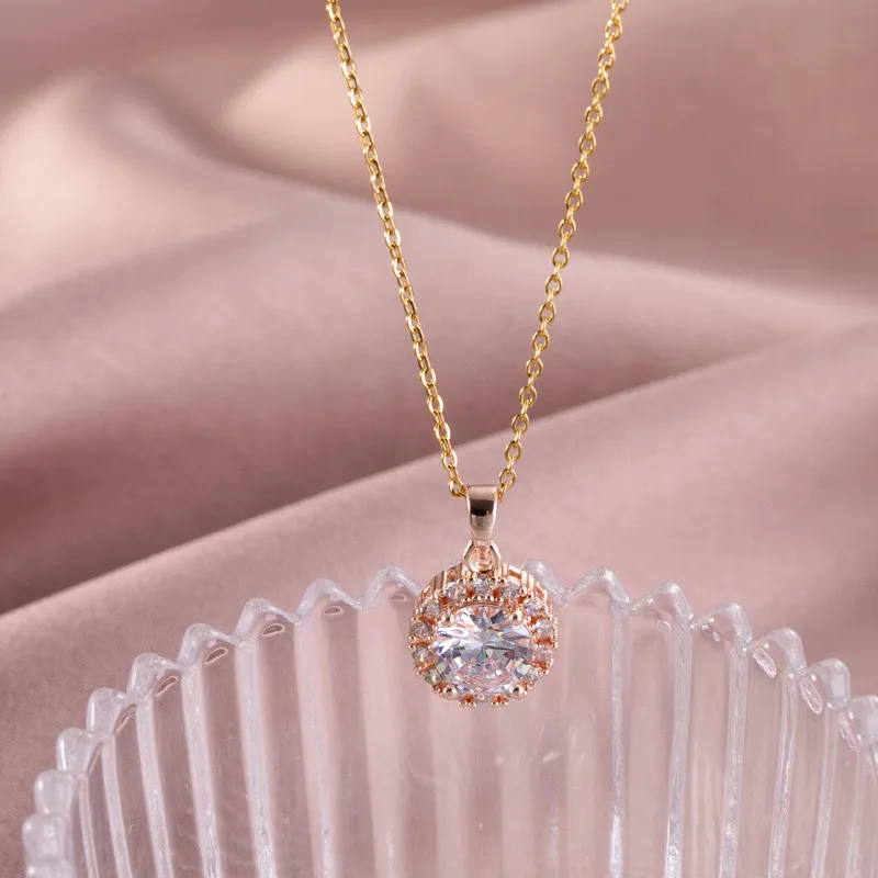 Cute Cloud Lightning Zircon Pendant Necklace Stainless Steel New Design Choker Jewelry Birthday Gifts For Women Girls