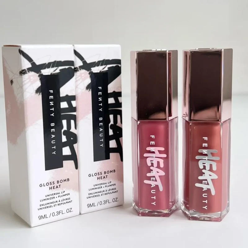 Brillo Labial de Maquillaje de Moda, Brillo Labial Efecto Agua, Iluminador con Efecto Espejo, Larga Duración, FUSSY Fenty Glow RIRI, Labial Hidratante Brillante y Encantador