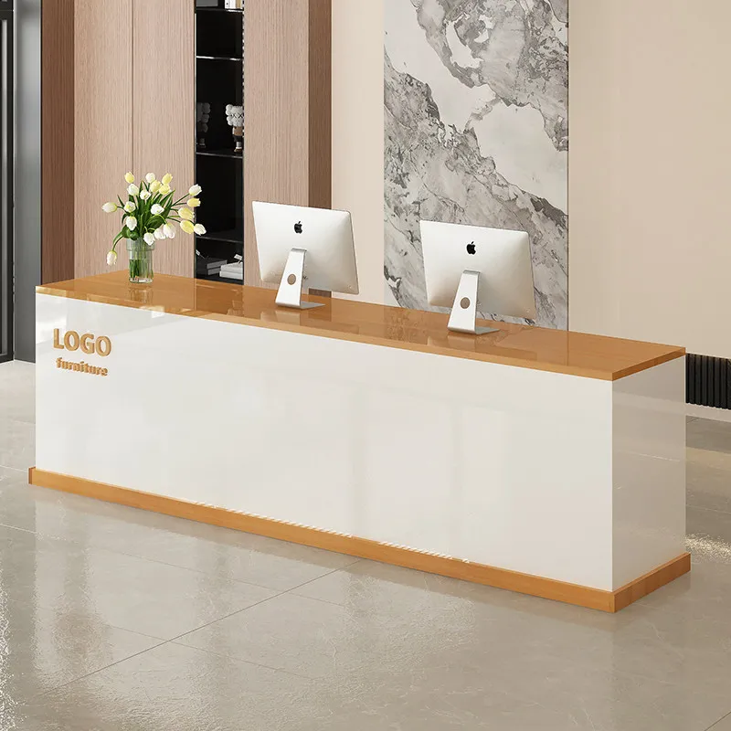 New Company Front Desk Reception Counter Store Small Modern Simple Graphic Intermediary Bar Table Clothing Store Customization