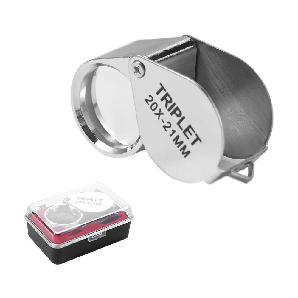 

Mini 10-30X Pocket Loupe Metal Folding Jewelry Magnifying Glass Multifunctional Antique Jade Coin Identification