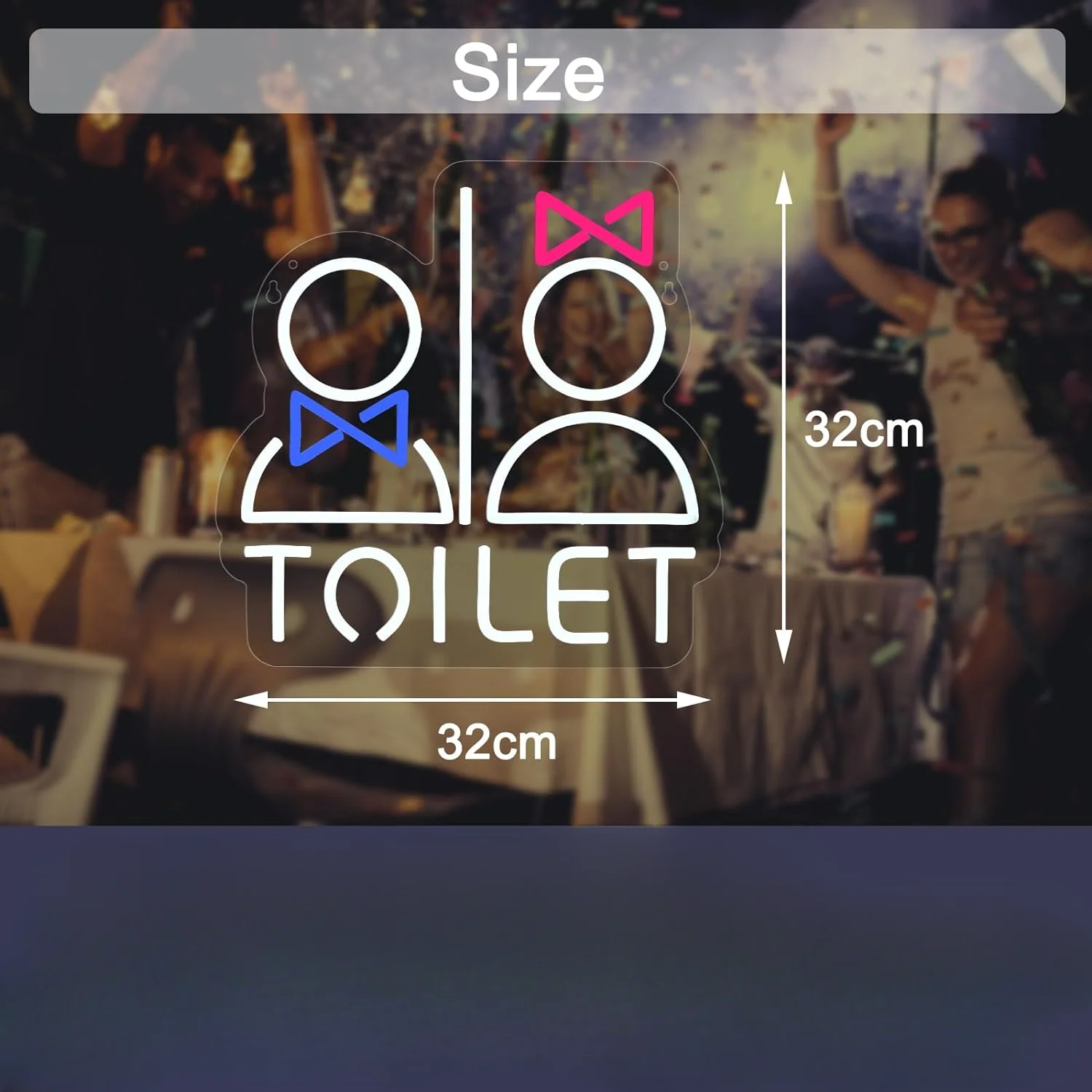 Toilet Neon Light Dimmable LED Neon Sign for cafe Hotel Club Restroom Decor Eye Catching Wall Mounted Toilet Sign Easy to Instal