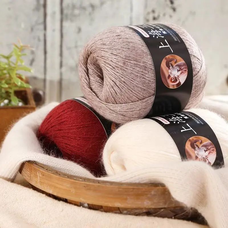 50g Genuine Shanghai Sanli Cashmere, DIY Doll Material Bag, Hand Woven Scarf, Sweater Medium Thick Thread,Fluffy,Warm,Breathable