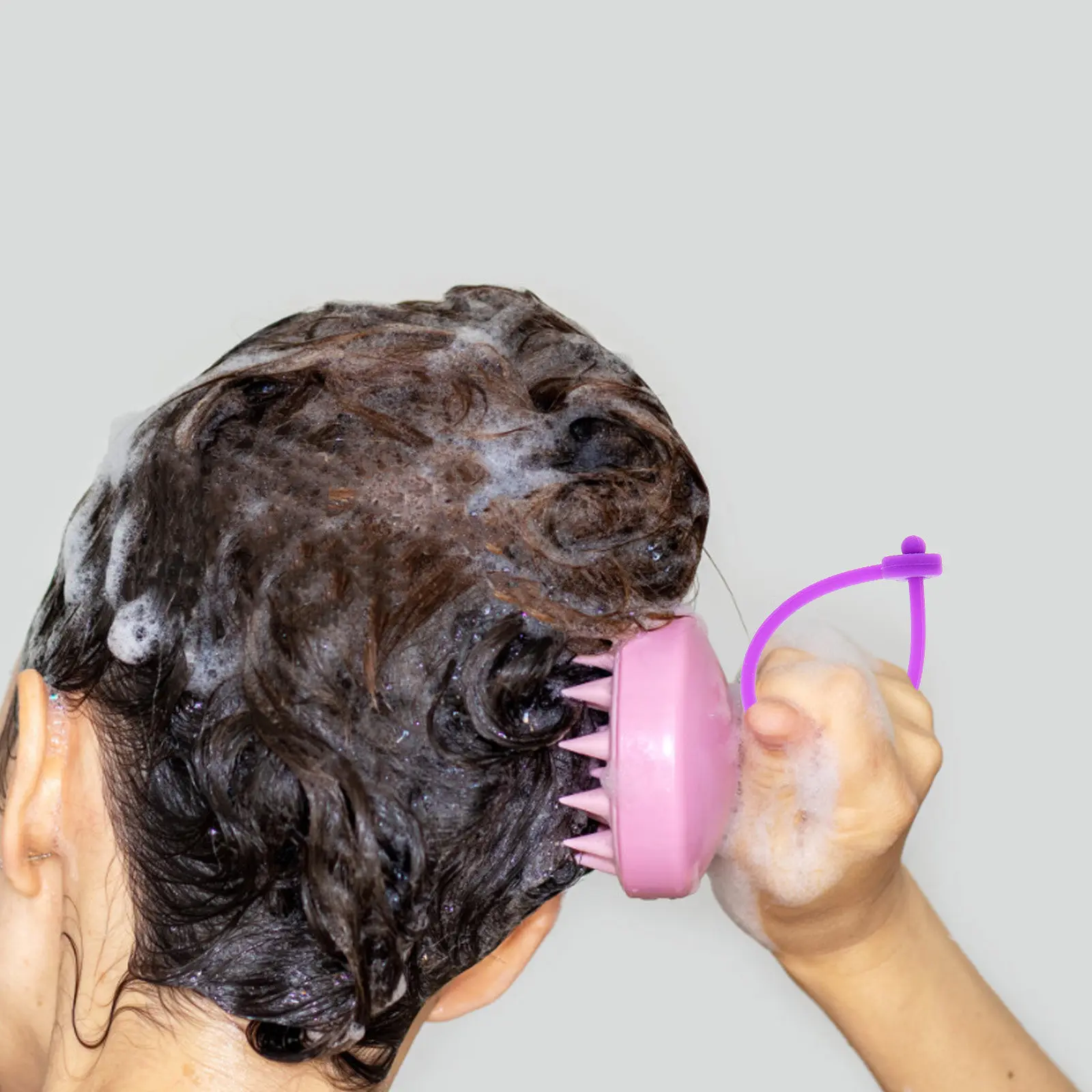 

4Pcs Silicone Shampoo Brush Securing Cord Anti-Slip Lanyard for Hair Scalp Shower Bath Brush Universal Fit Travel Gym Home Use