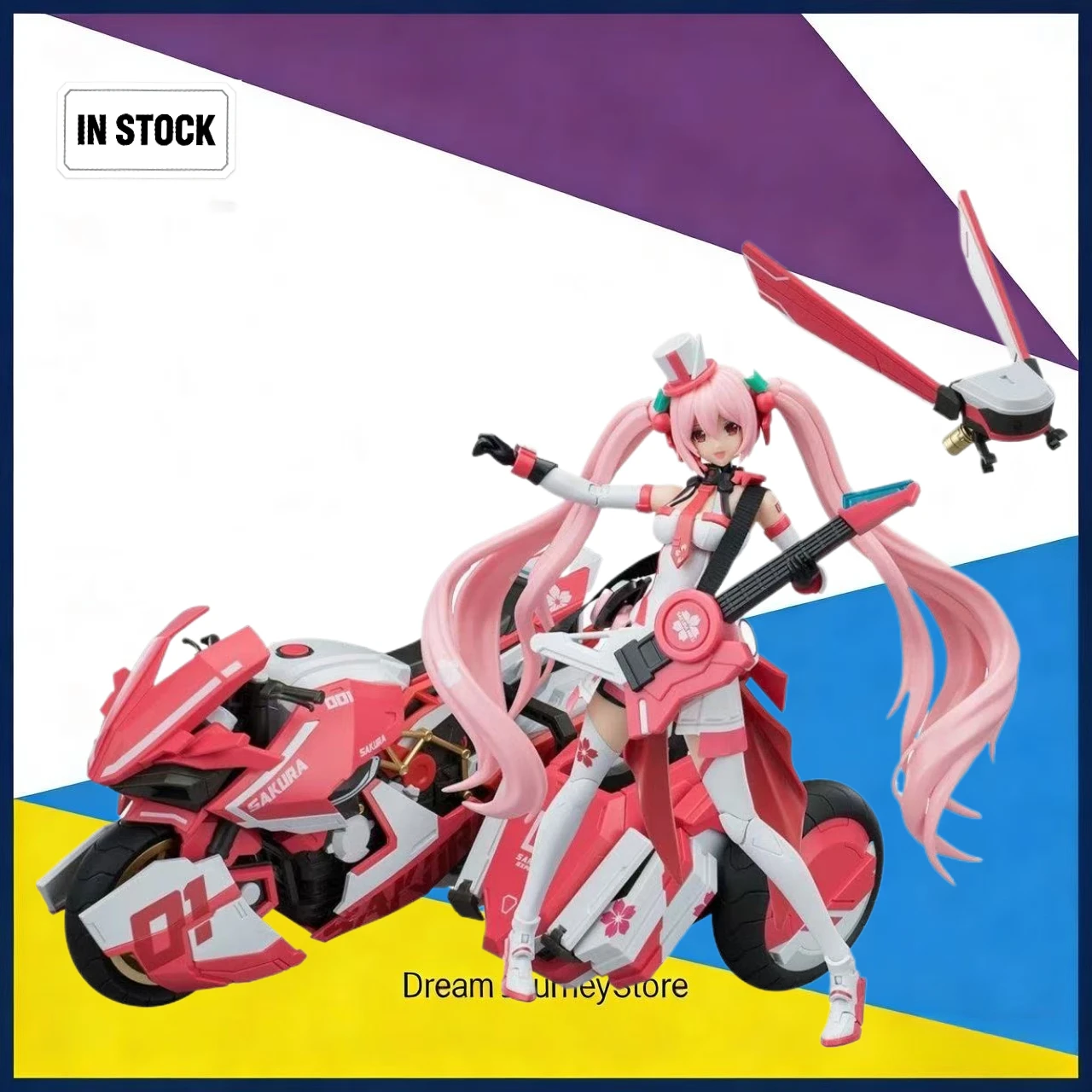 

In Stock SOSKILL Hatsune Miku Sakura Miku Locomotive Mobile Suit Girl Assembly Ver. 16CM Anime Action Figures Collection Toy