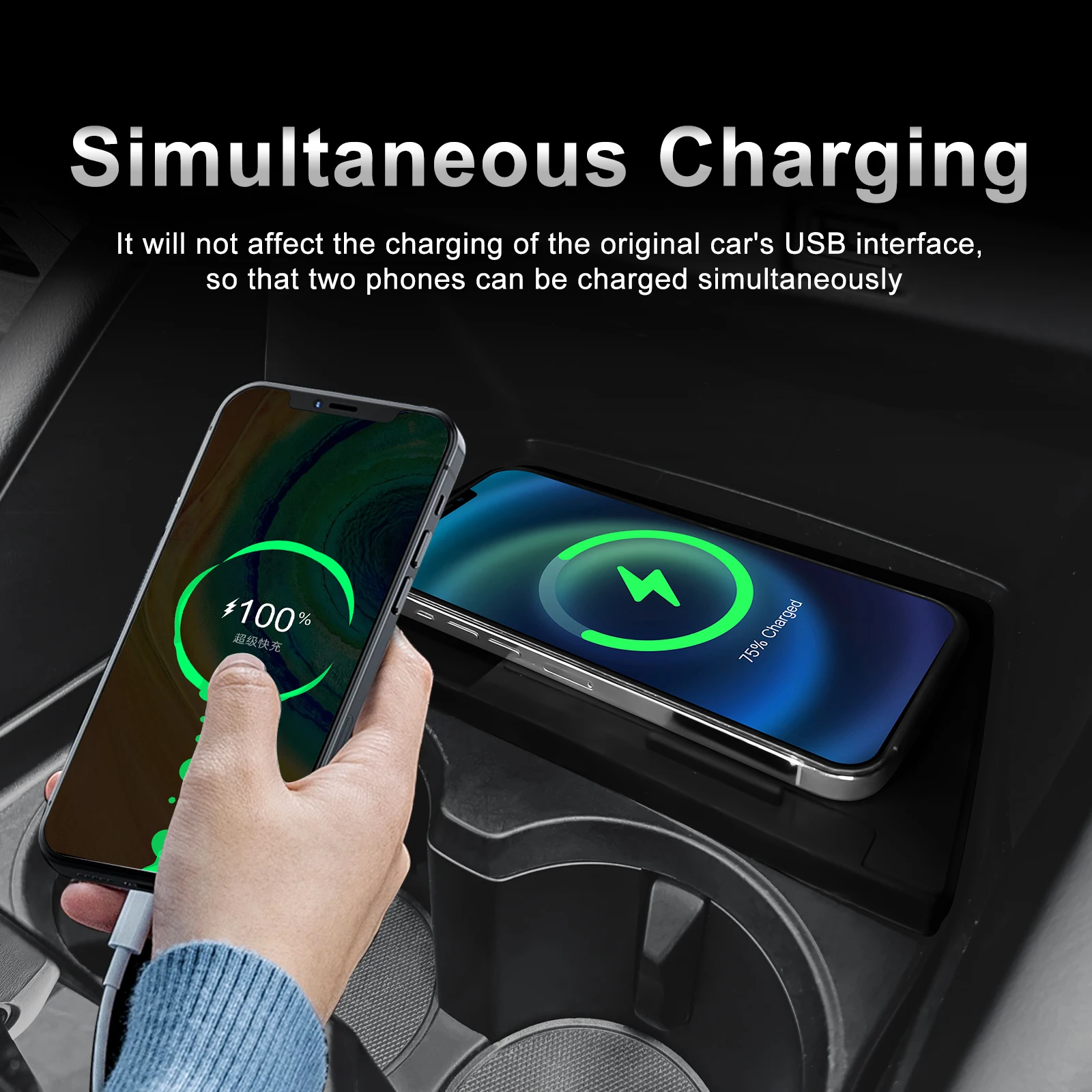 For Mazda 3 Axela 2019-2025 Car Wireless Charger Pad Fast Charging Center Console Organizer Interior Modification Accessories - view 5
